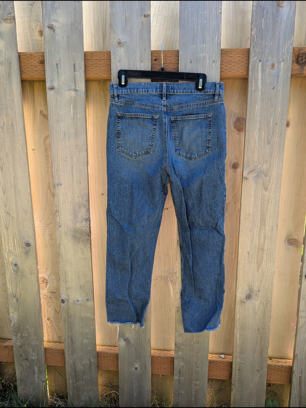 LOFT Medium Blue High-Rise Straight Cropped Jeans - Picture 2 of 5